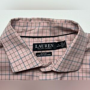 Ralph Lauren Men's Pink and Blue Checkered Shirt